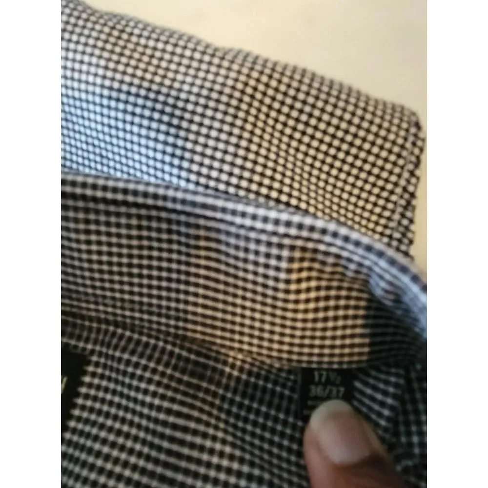 Men's LS Shirt, 14th & Union, Size 17.5 Plaid Trim Fit Wrinkle Resistant - Picture 7 of 7